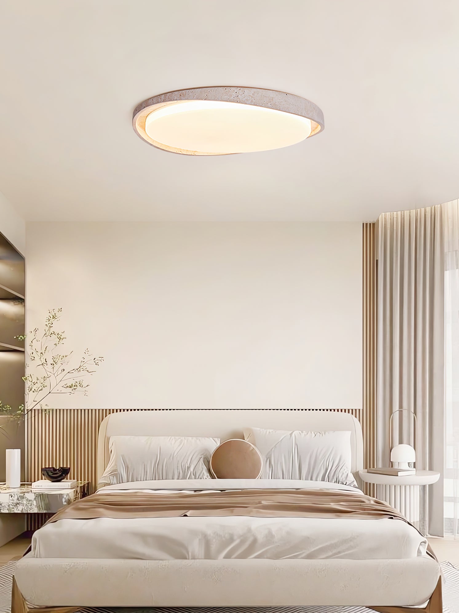 Vanoren Oval Frame Travertine Ceiling Light - Letslighting