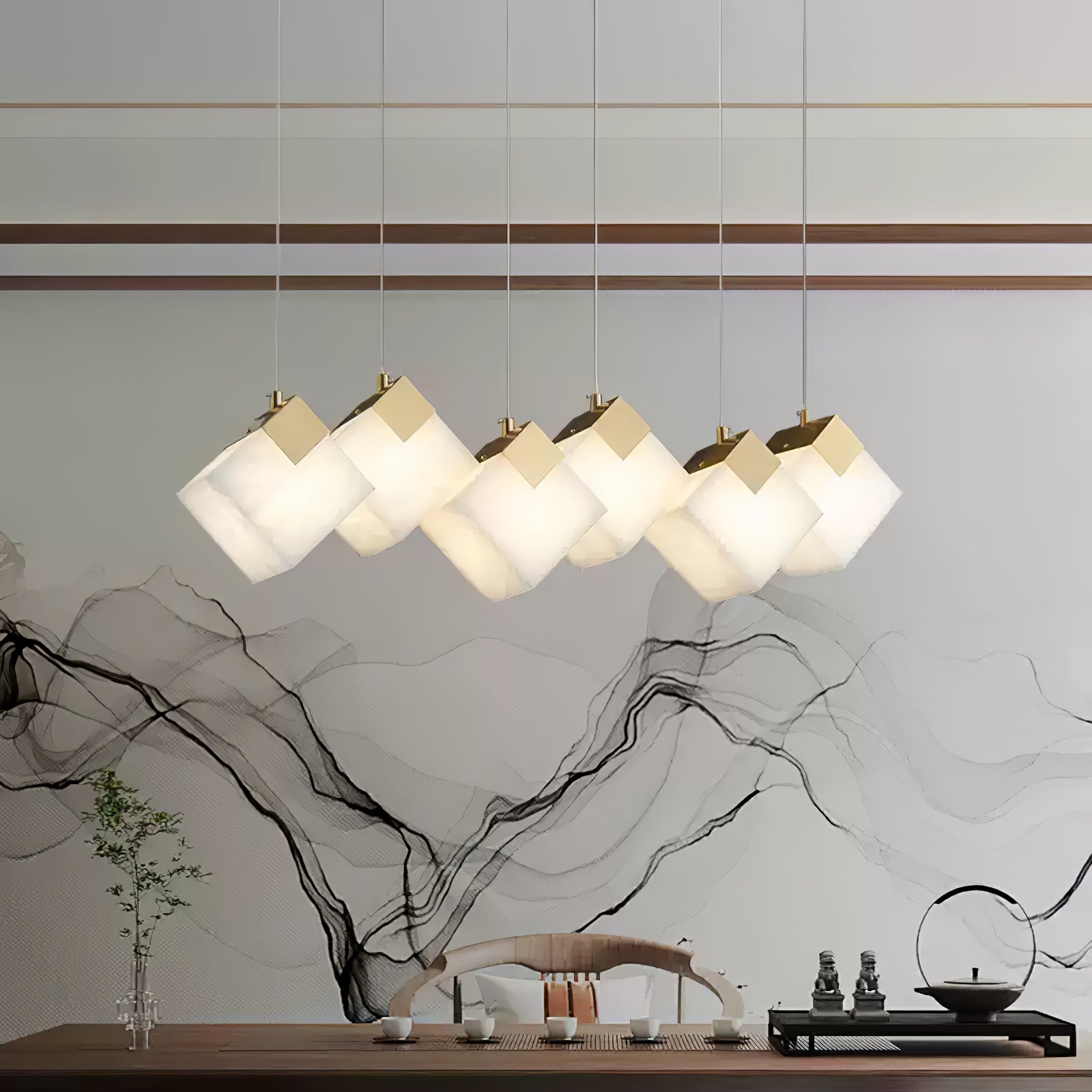 Vevariel Linear Alabaster Pendant Light - Letslighting