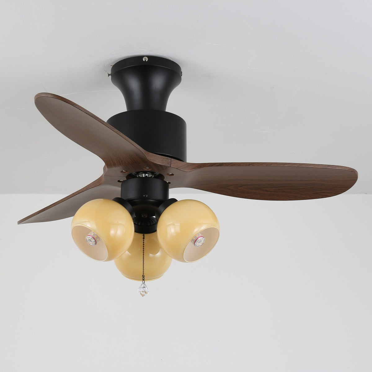 Ventilador de Techo con Lámpara Gwen de Cristal Vintage