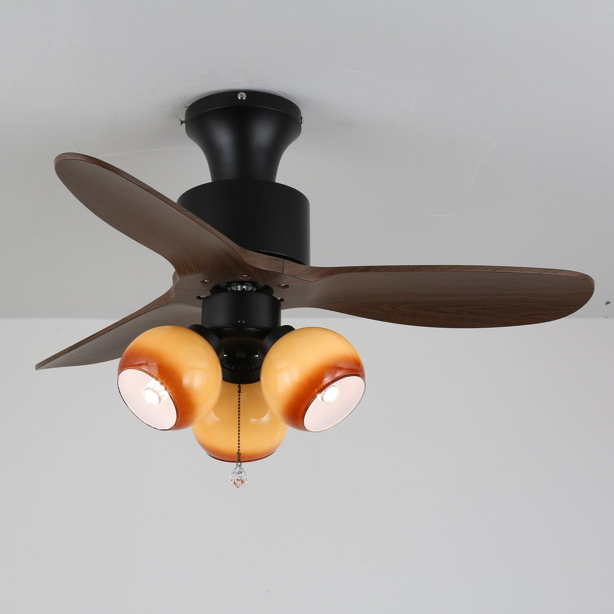 Ventilador de Techo con Lámpara Gwen de Cristal Vintage con mando a distancia para escala