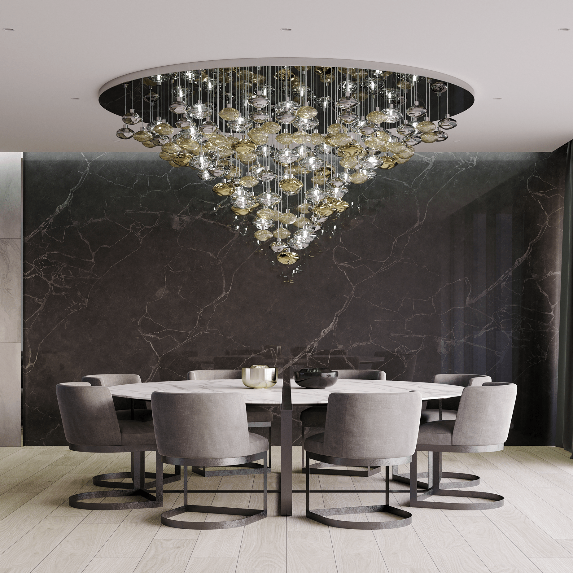 Elmarel Flowing Crystal Dining Chandelier - Letslighting