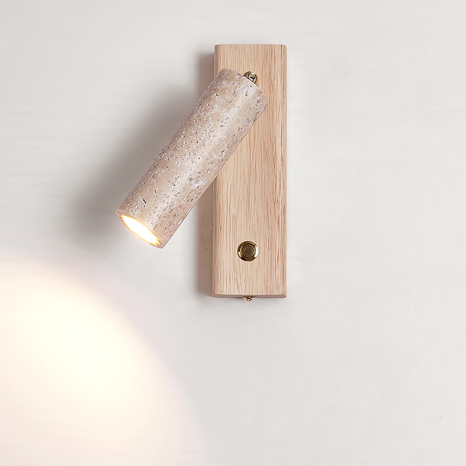 Ornoria Cylindrical Travertine Wall Light SpotLight - Letslighting