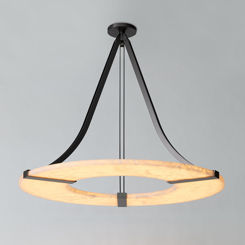 Elirionis Modern Minimalist Metal Alabaster Chandelier - Lamp Copper