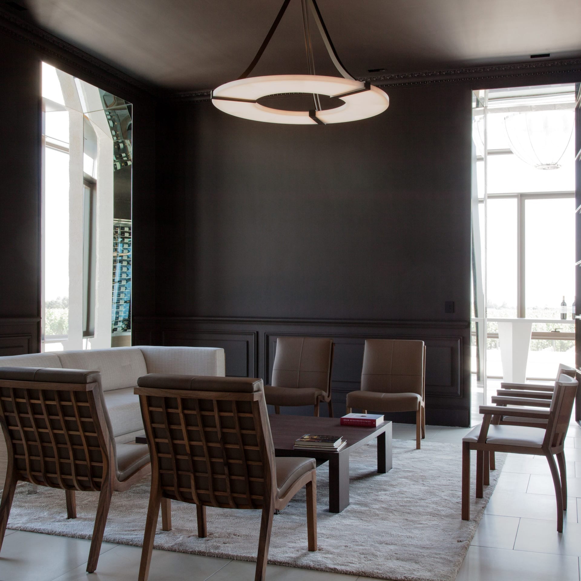 Elirionis Modern Minimalist Metal Alabaster Chandelier - Lamp Copper