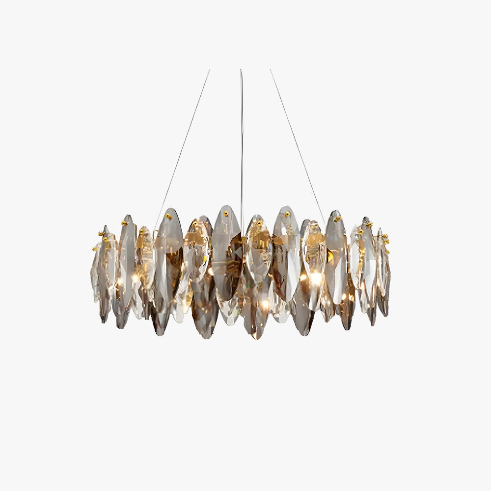 Kristy Crystal Lámparas de Araña LED Elíptico Vidrio/Metal Oro Salón