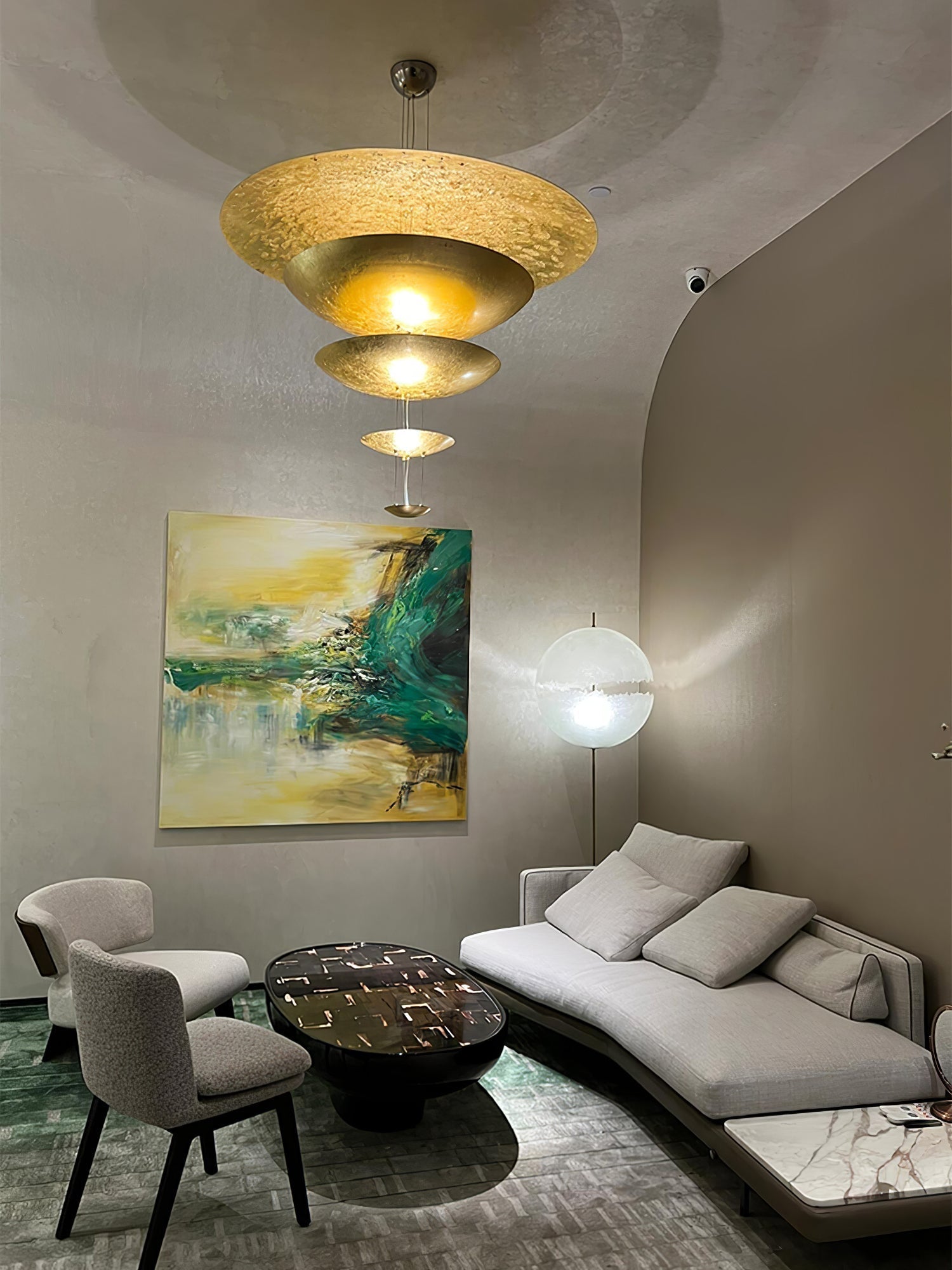 Zathaara Layered Gold Foil Pendant Light - Letslighting
