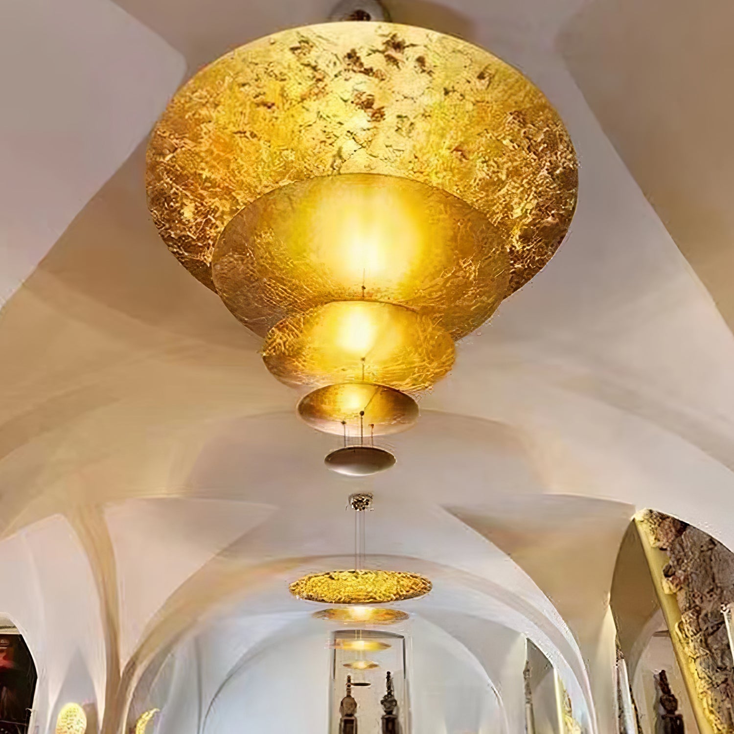 Zathaara Layered Gold Foil Pendant Light - Letslighting