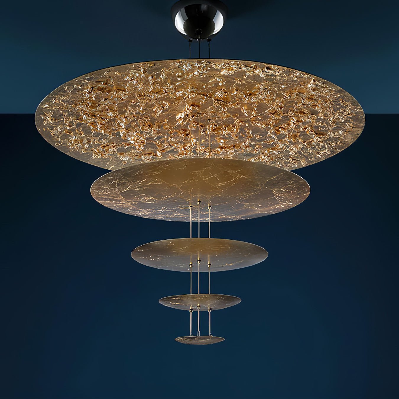 Zathaara Layered Gold Foil Pendant Light - Letslighting