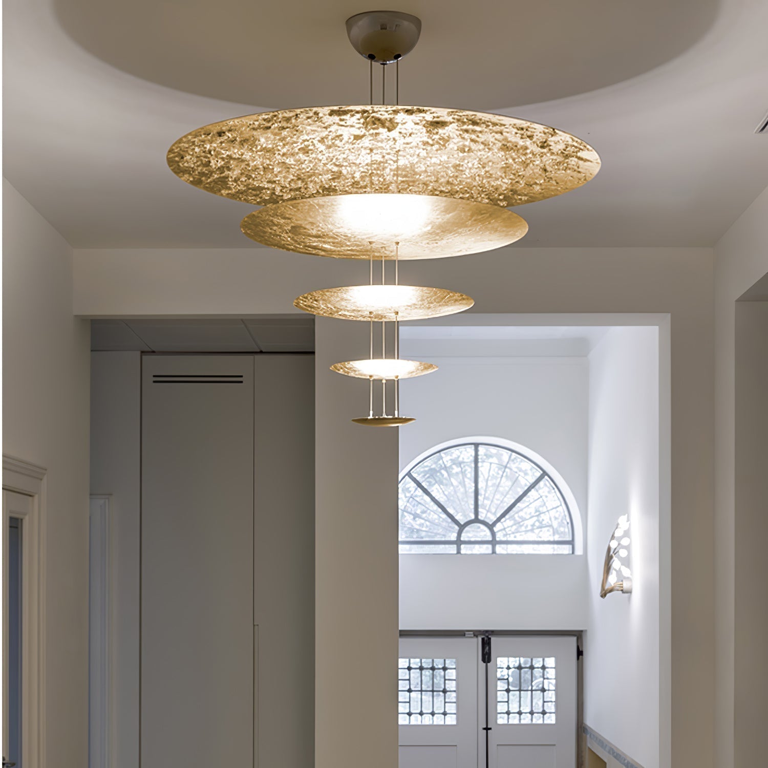 Zathaara Layered Gold Foil Pendant Light - Letslighting