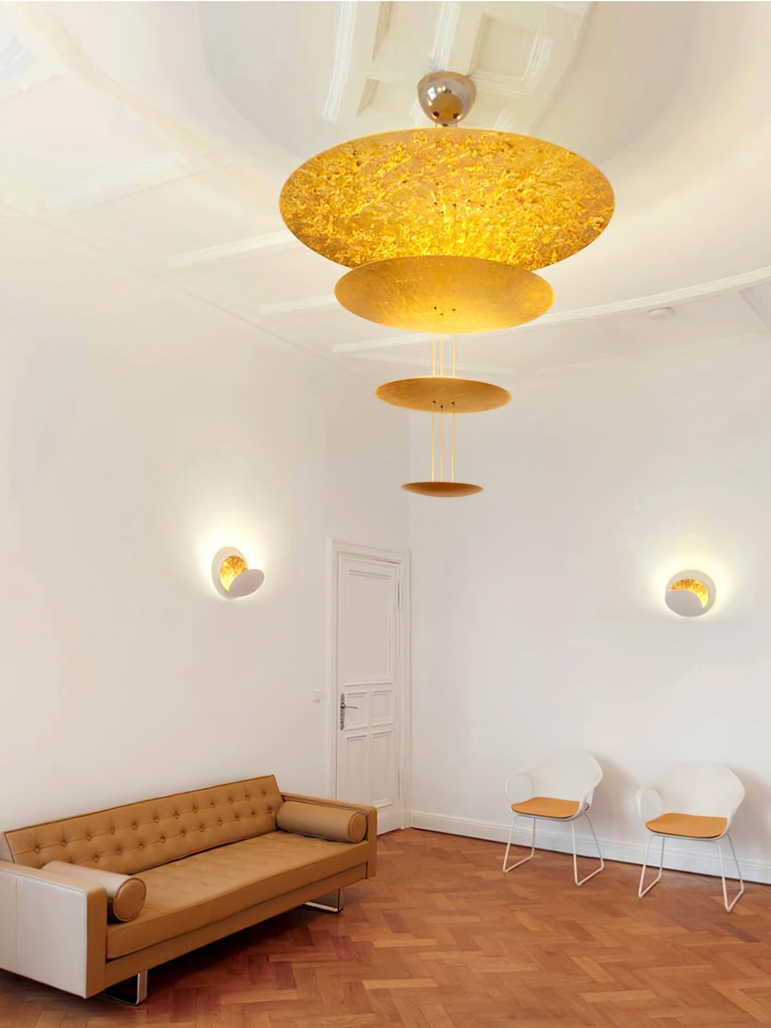 Zathaara Layered Gold Foil Pendant Light - Letslighting