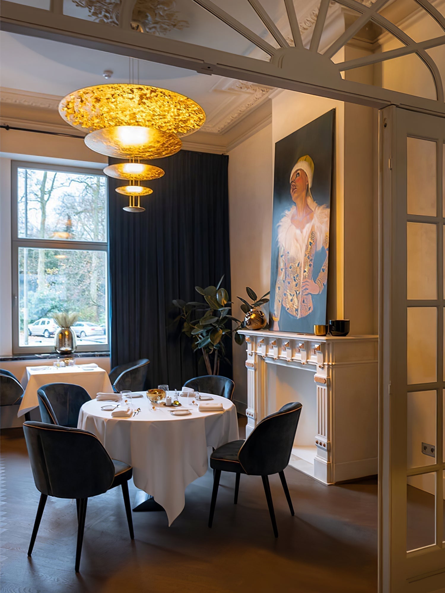 Zathaara Layered Gold Foil Pendant Light - Letslighting