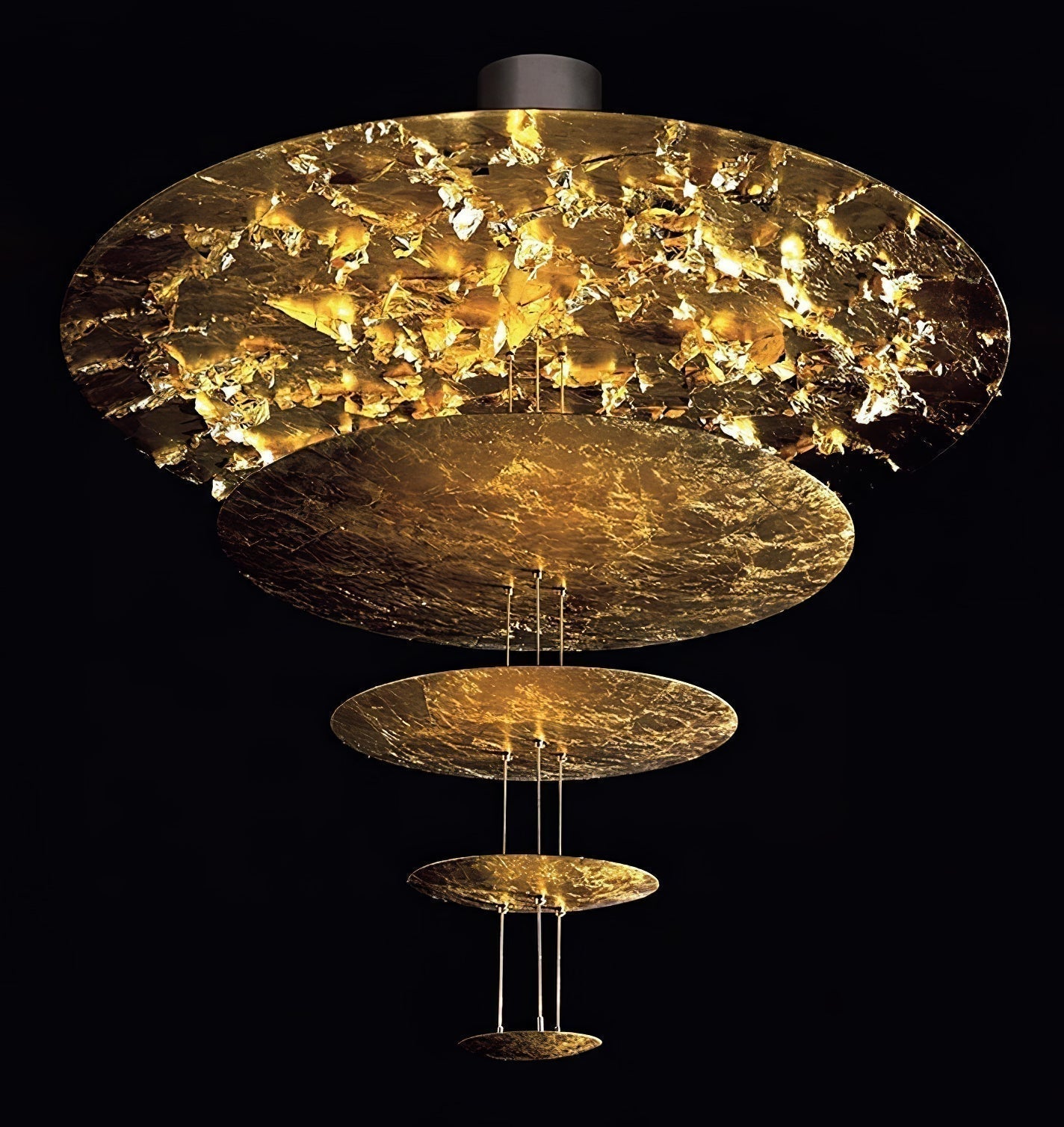 Zathaara Layered Gold Foil Pendant Light - Letslighting