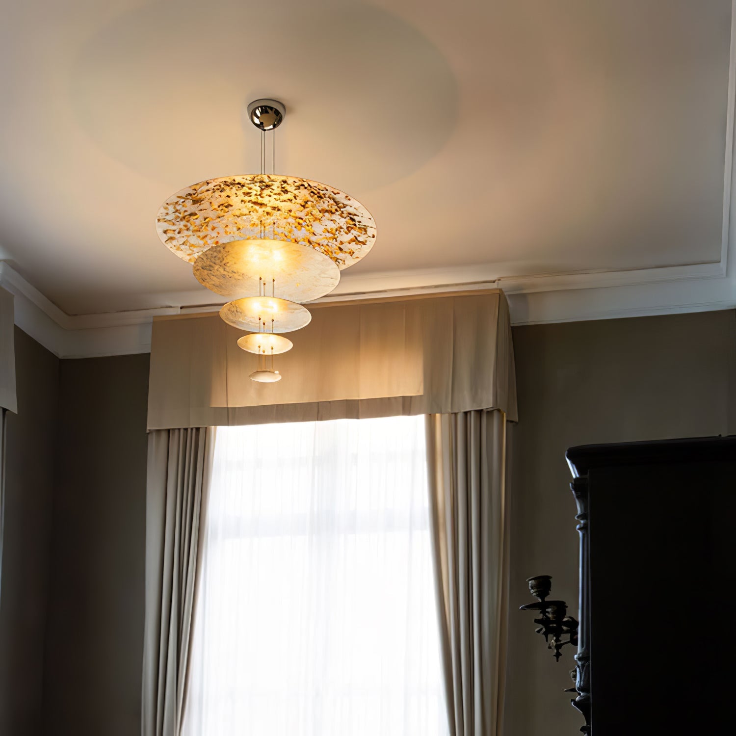 Zathaara Layered Gold Foil Pendant Light - Letslighting