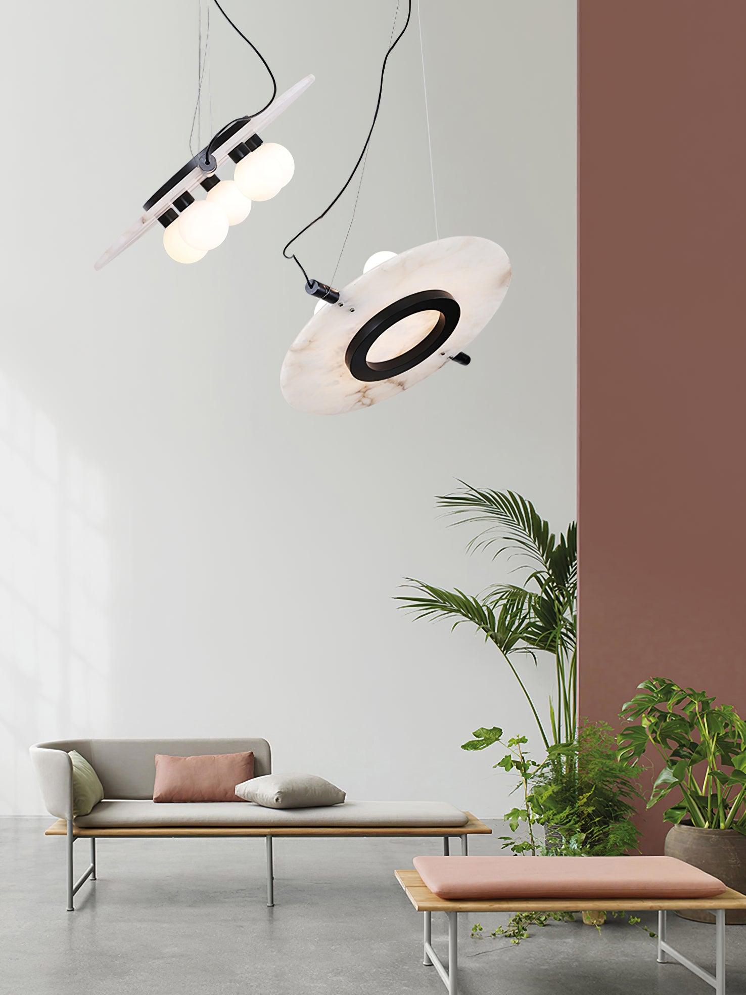 Imirila Disc Shaped Glass Pendant Light - Letslighting