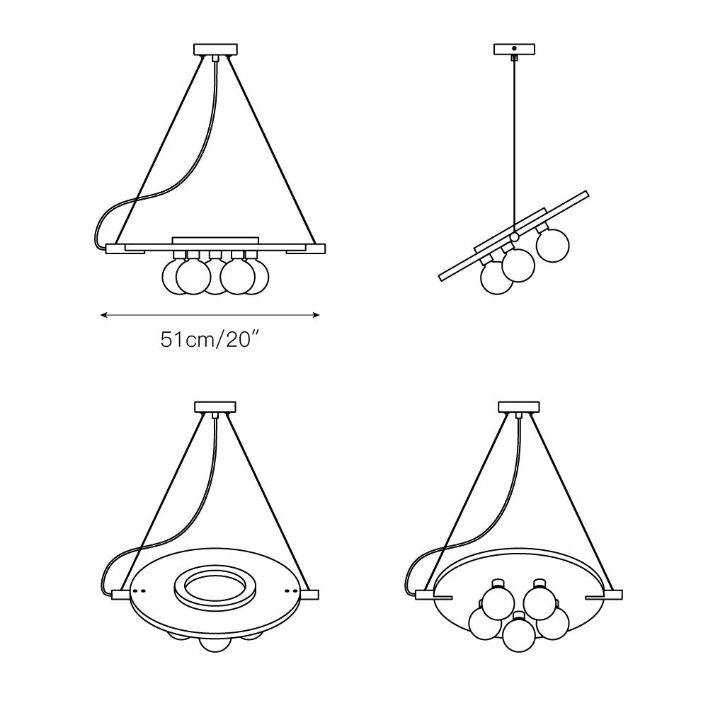 Vasila Postmodern Luxury Metal Alabaster Pendant Lamp - Lamp Copper