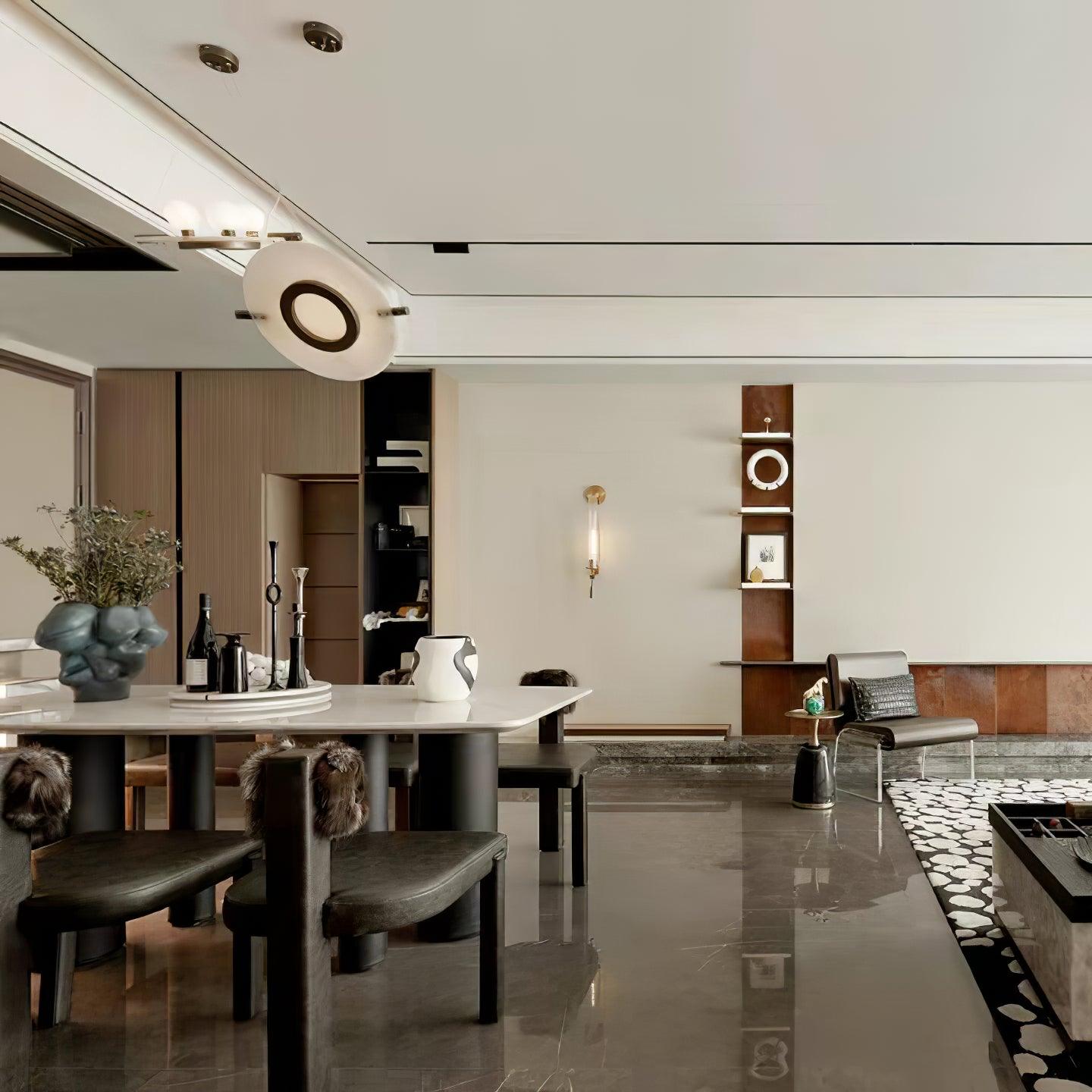 Imirila Disc Shaped Glass Pendant Light - Letslighting