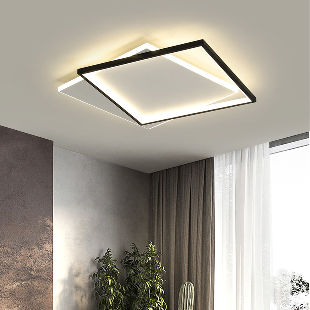 Arisha Minimalista Redonda/Cuadrada Metal Lámpara de Techo Negro