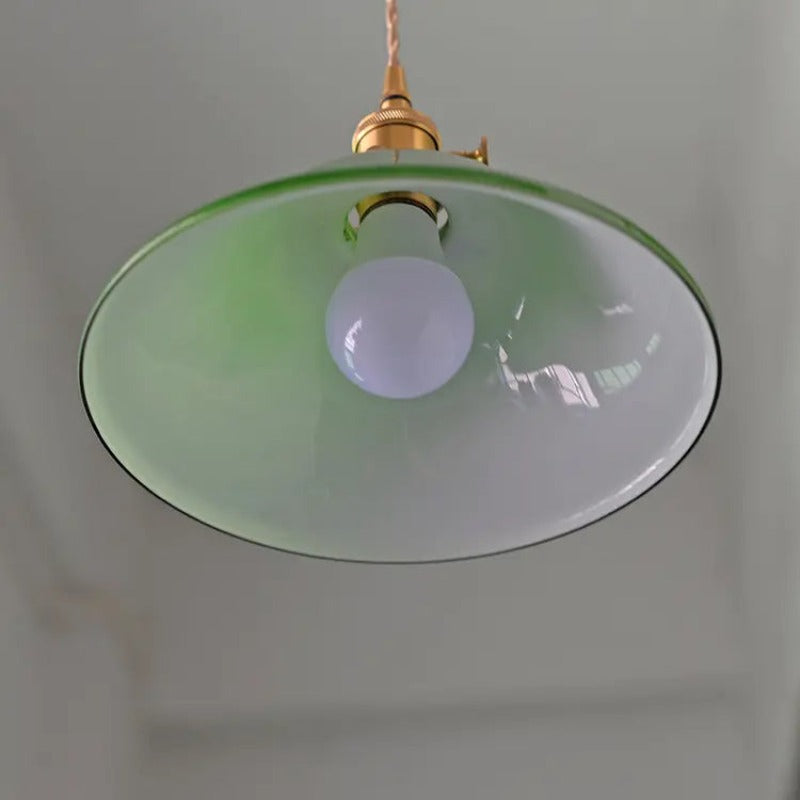 Valentina Vintage LED Lámpara Colgante Verde Metal Vidrio Dormitorio