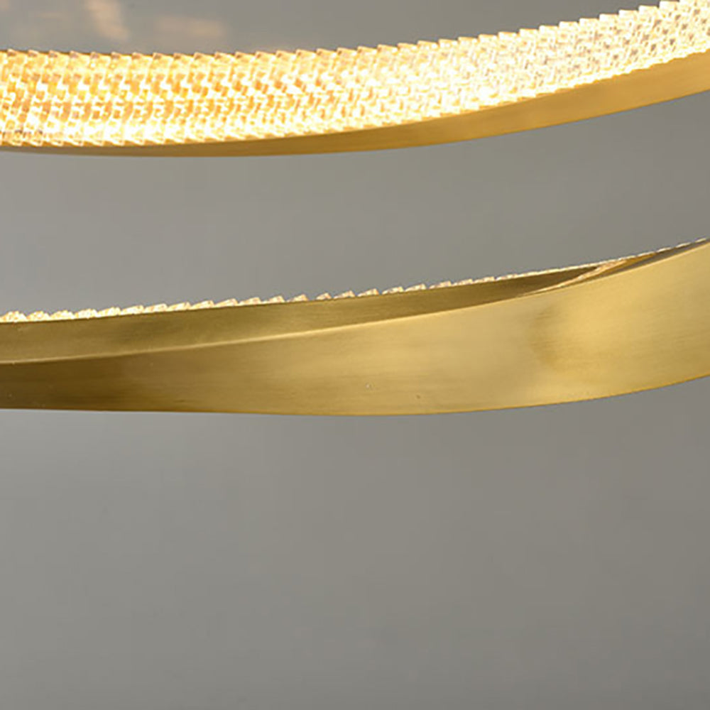 Valentina Lujo Anillo Metal/Acrílico Lámpara Colgante Dorada