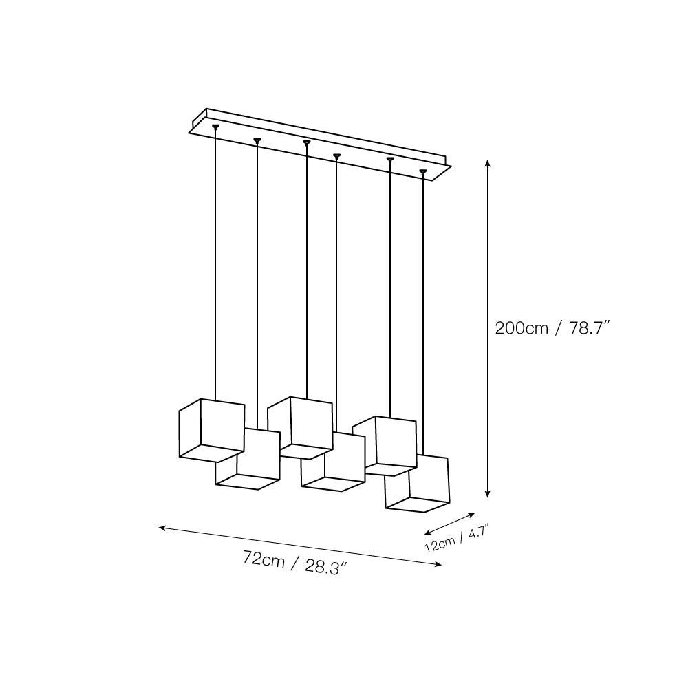 Jarnbruvyd Individual Modern Box Metal Chandelier - Lamp Copper