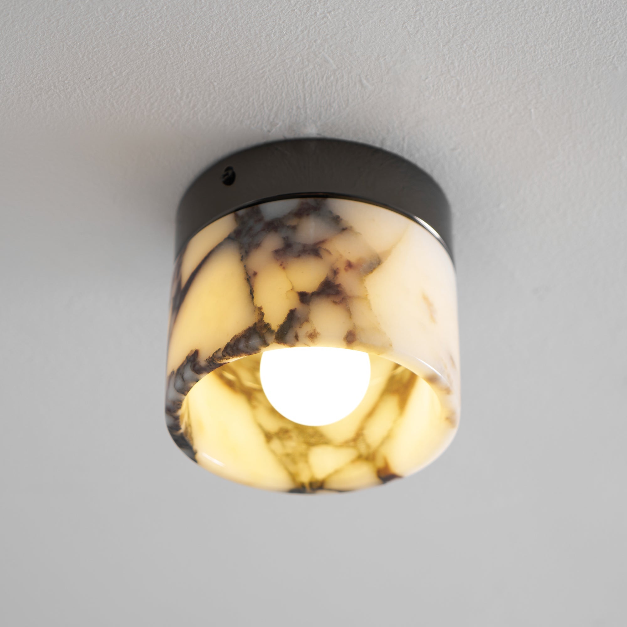 Ivinir Modern Minimalist Round Marble Ceiling Lamp - Lamp Copper