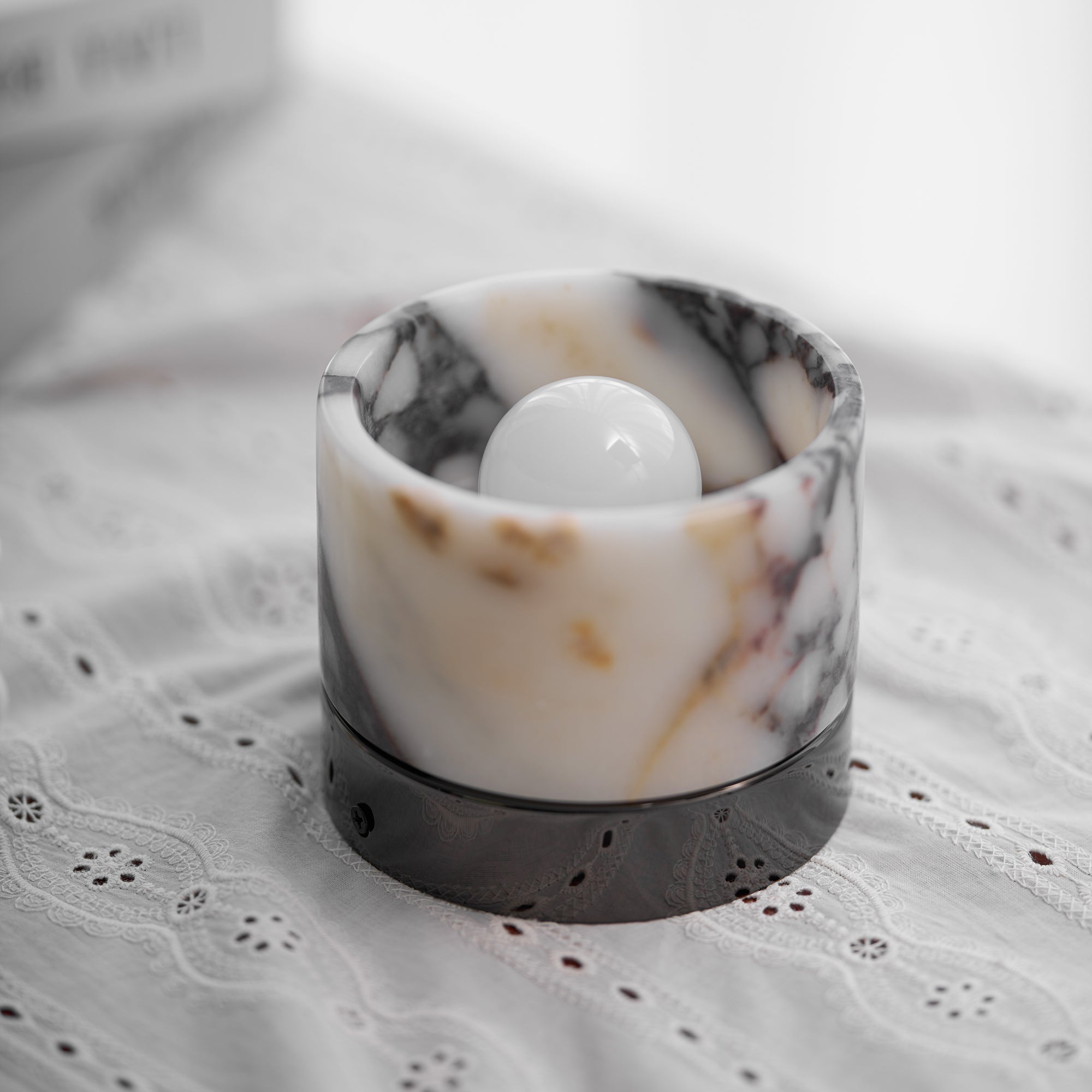 Ivinir Modern Minimalist Round Marble Ceiling Lamp - Lamp Copper