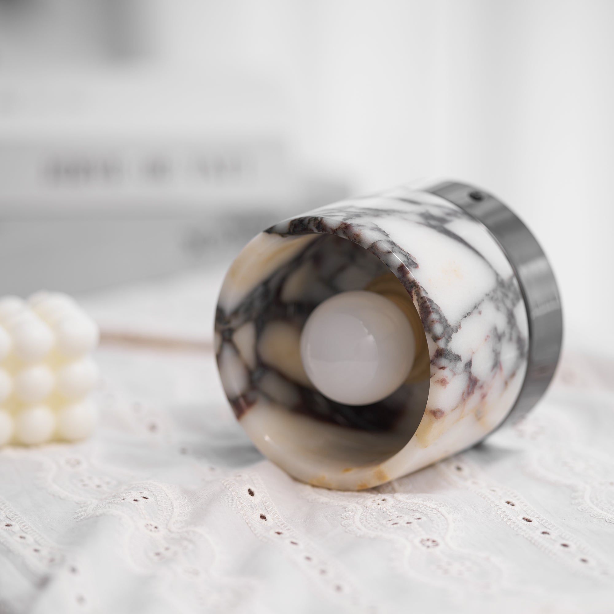 Ivinir Modern Minimalist Round Marble Ceiling Lamp - Lamp Copper