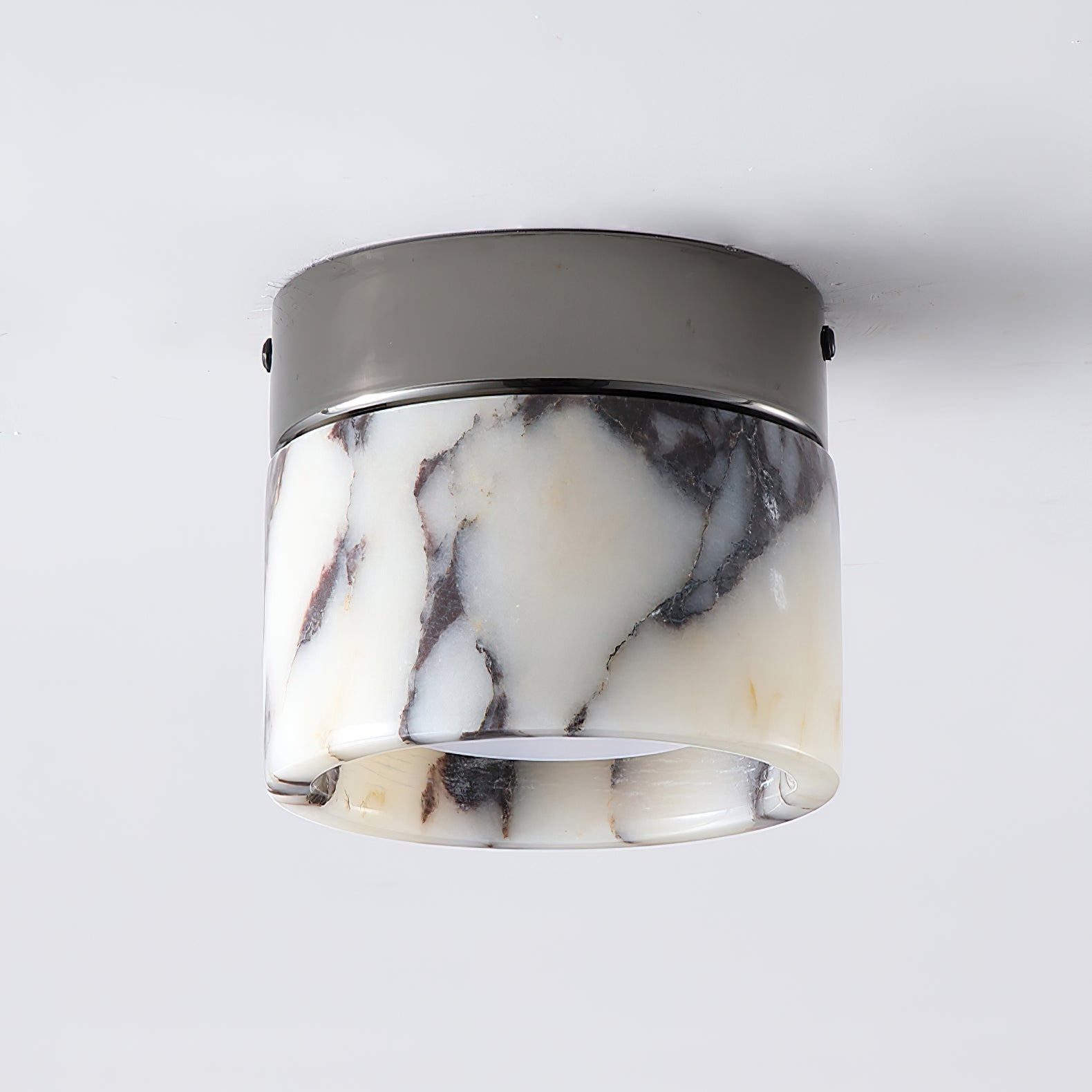 Ivinir Modern Minimalist Round Marble Ceiling Lamp - Lamp Copper