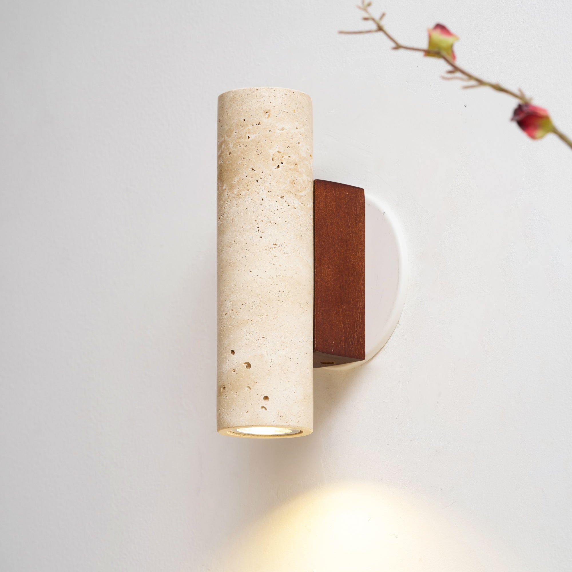 Uvineth Modern Minimalist Travertine Wall Lamp - Lamp Copper