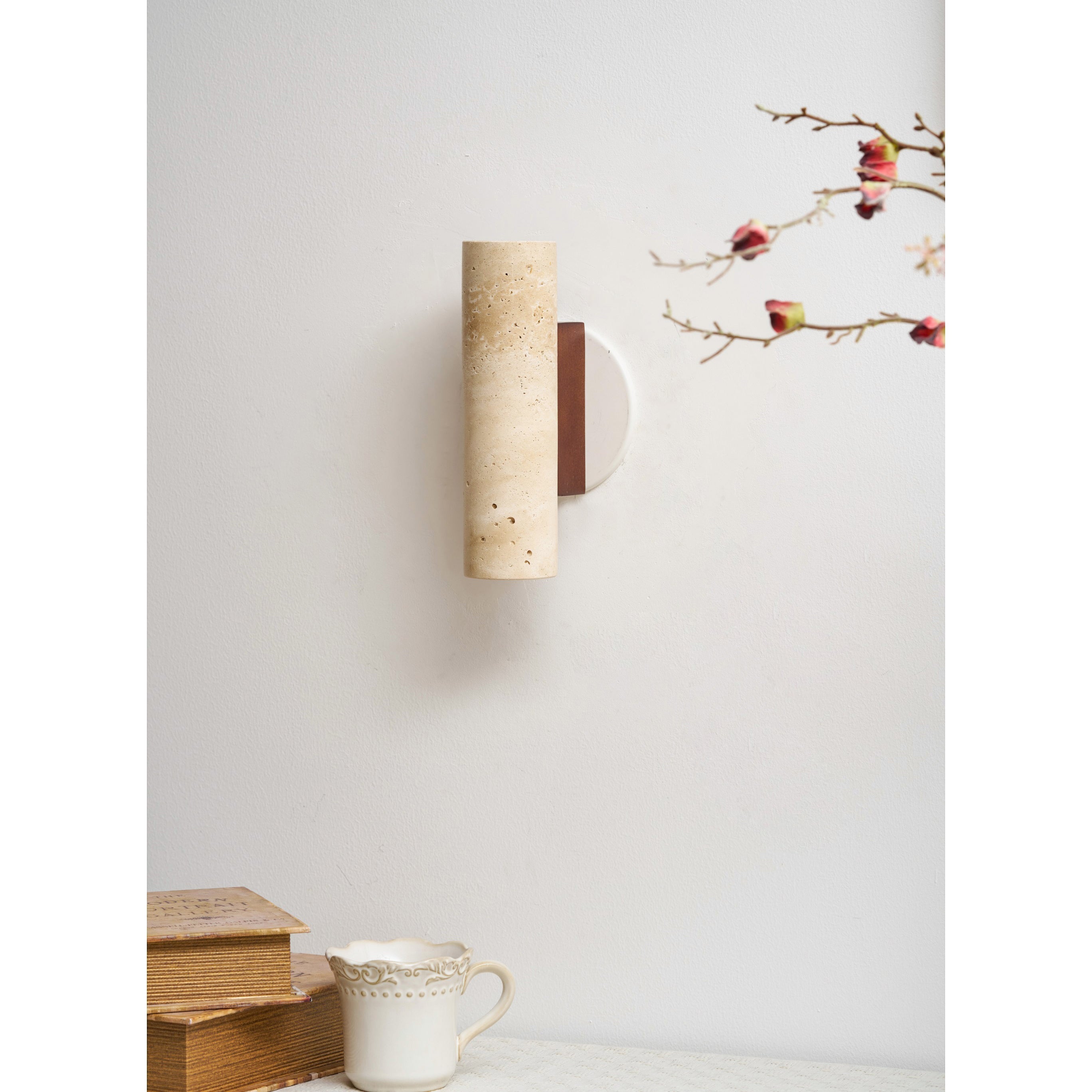 Uvineth Modern Minimalist Travertine Wall Lamp - Lamp Copper