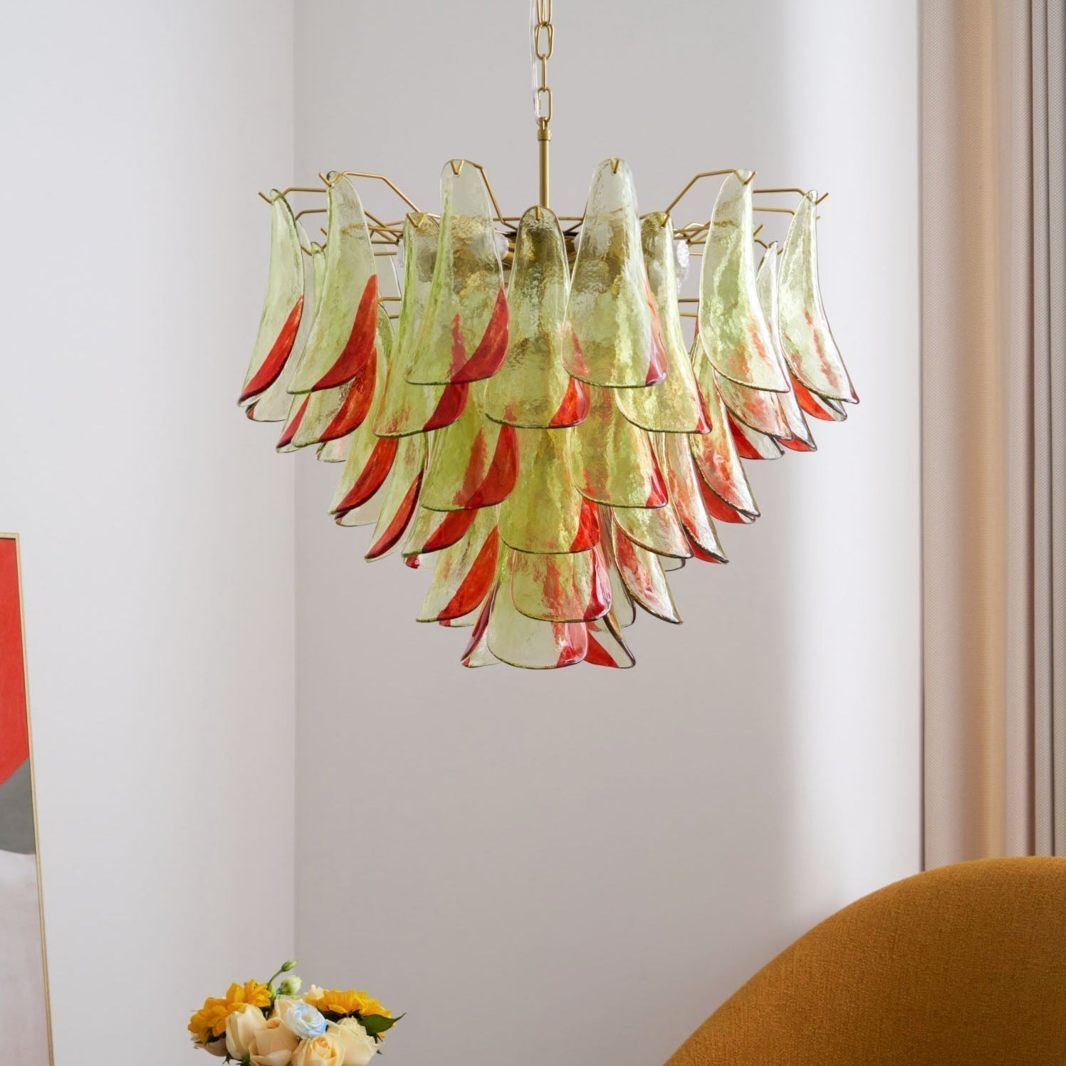 Aurora Chandelier Murano Glass Petal Elegant - Letslighting