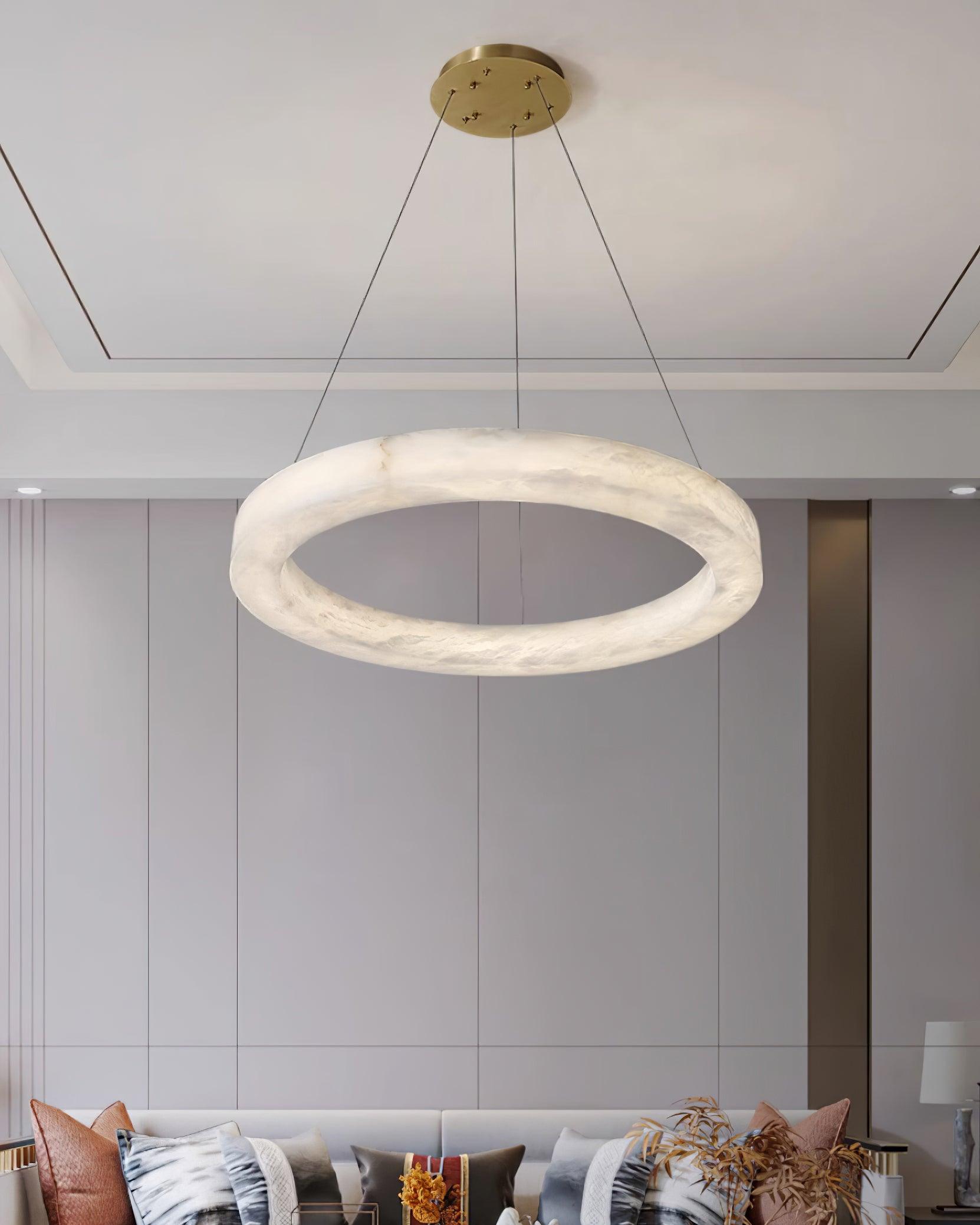 Olloros Alabaster Multi-Ring Pendant Light - Letslighting