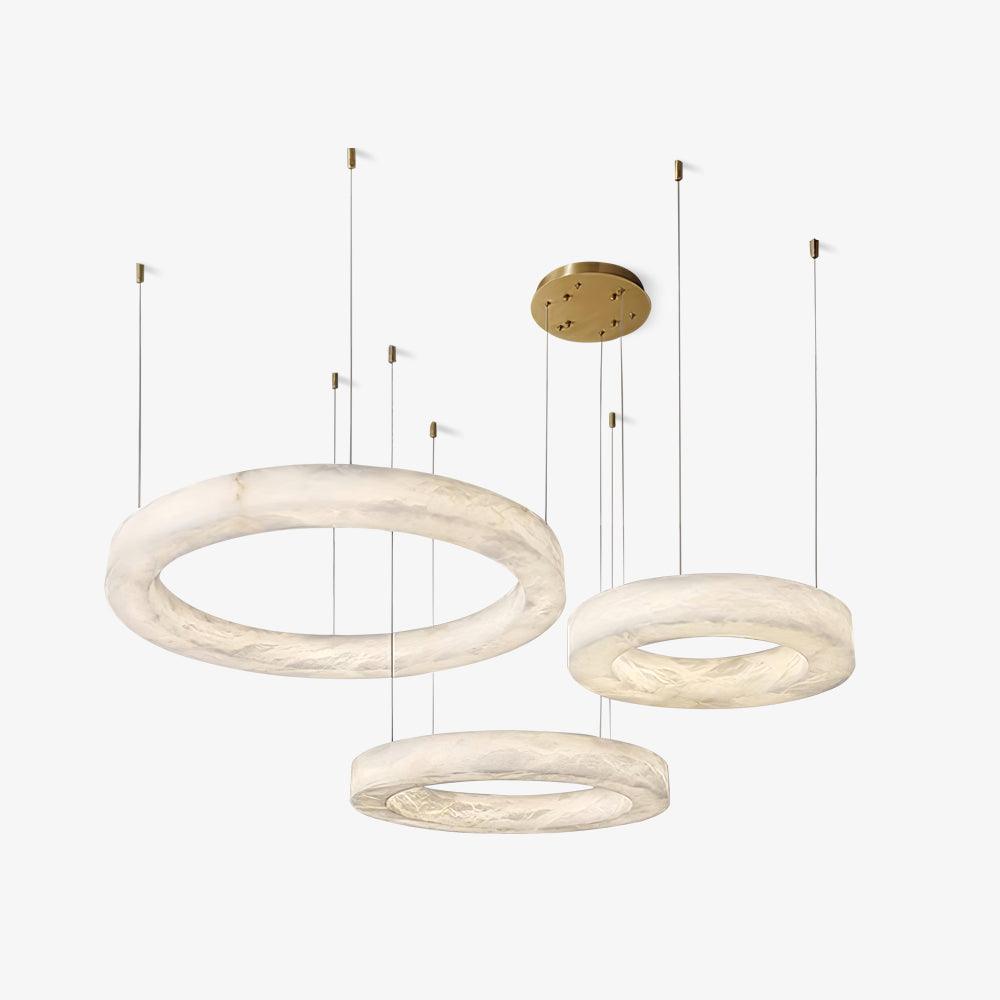 Olloros Alabaster Multi-Ring Pendant Light - Letslighting