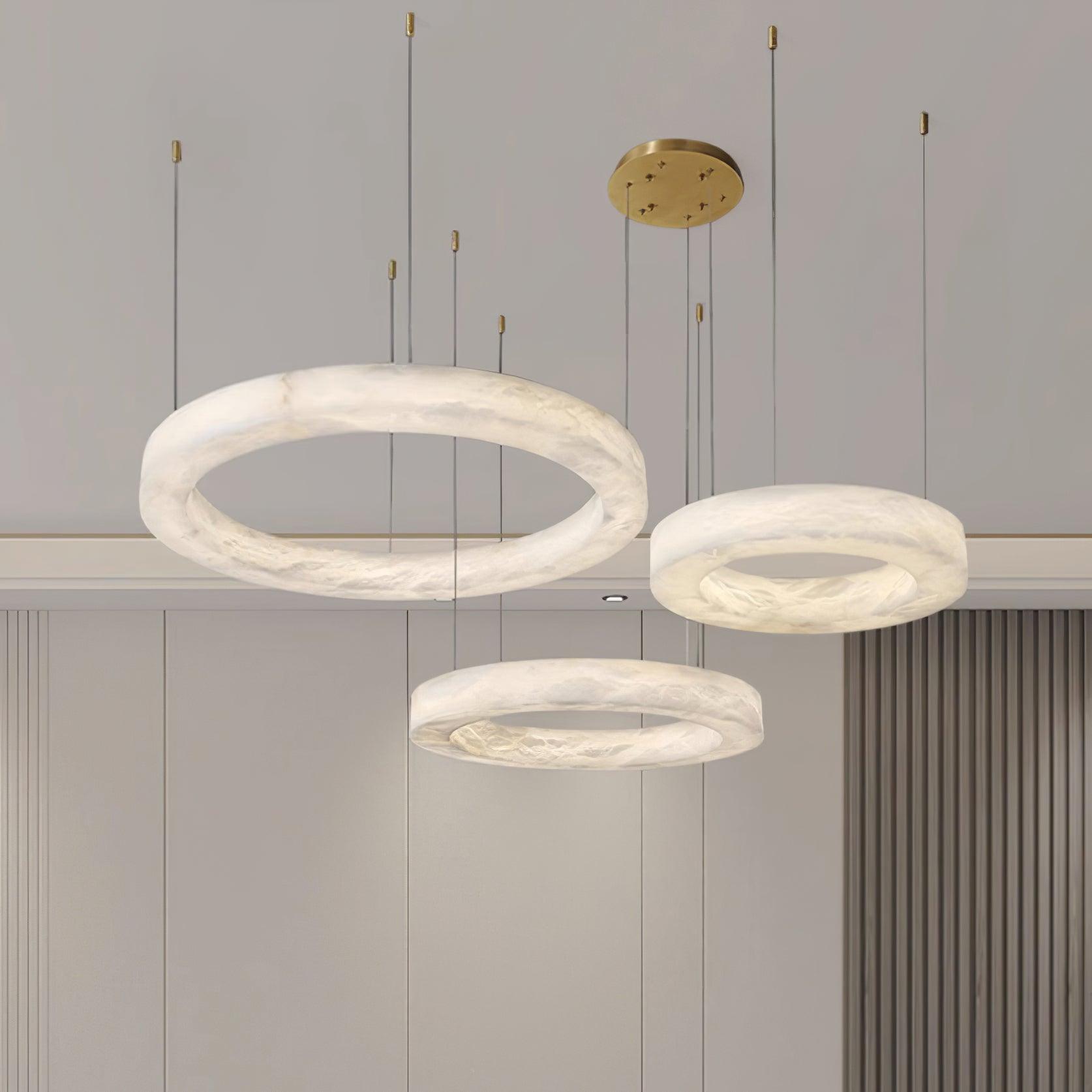 Olloros Alabaster Multi-Ring Pendant Light - Letslighting