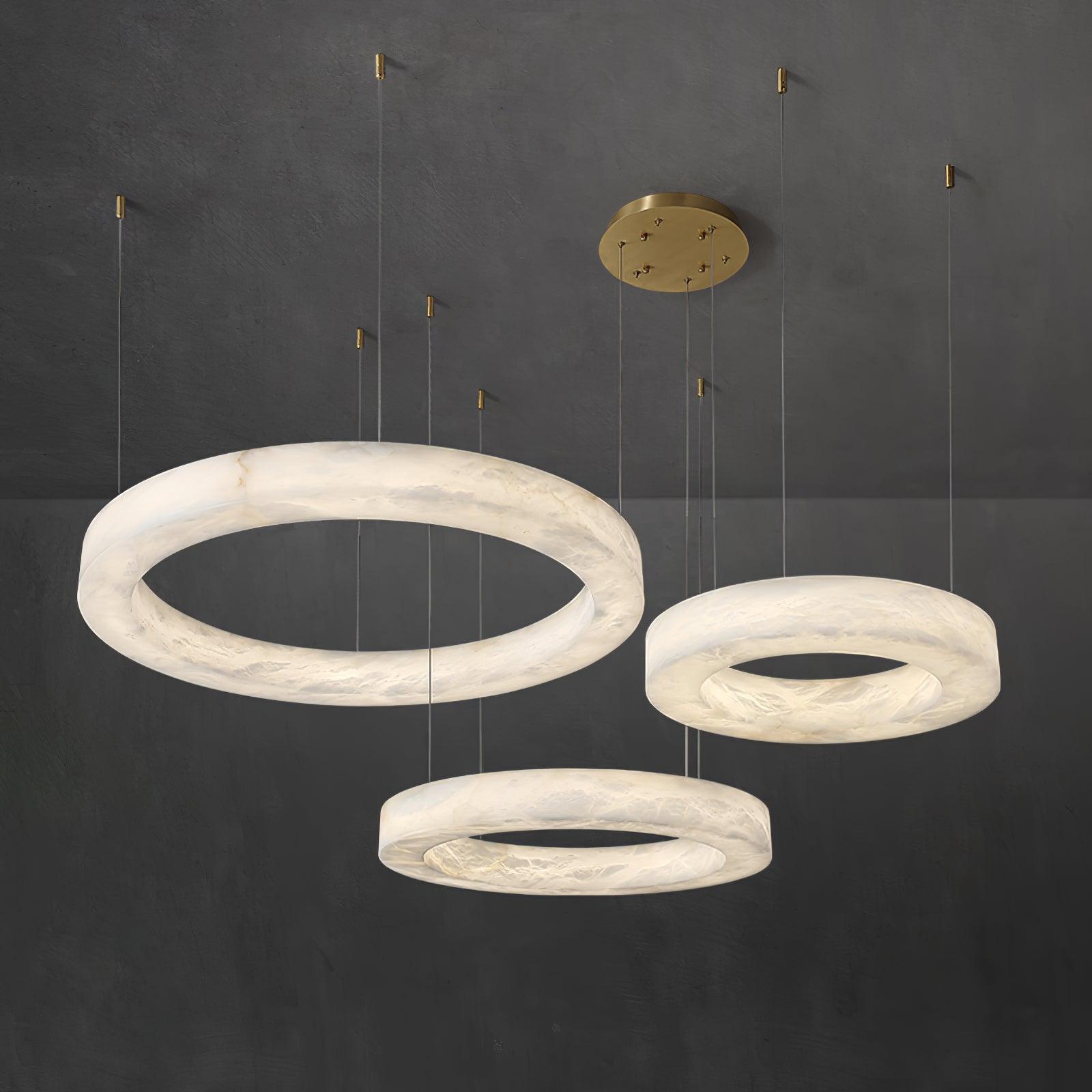 Olloros Alabaster Multi-Ring Pendant Light - Letslighting