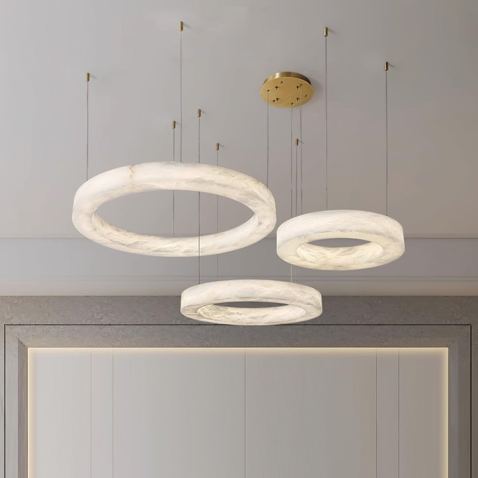 Olloros Alabaster Multi-Ring Pendant Light - Letslighting