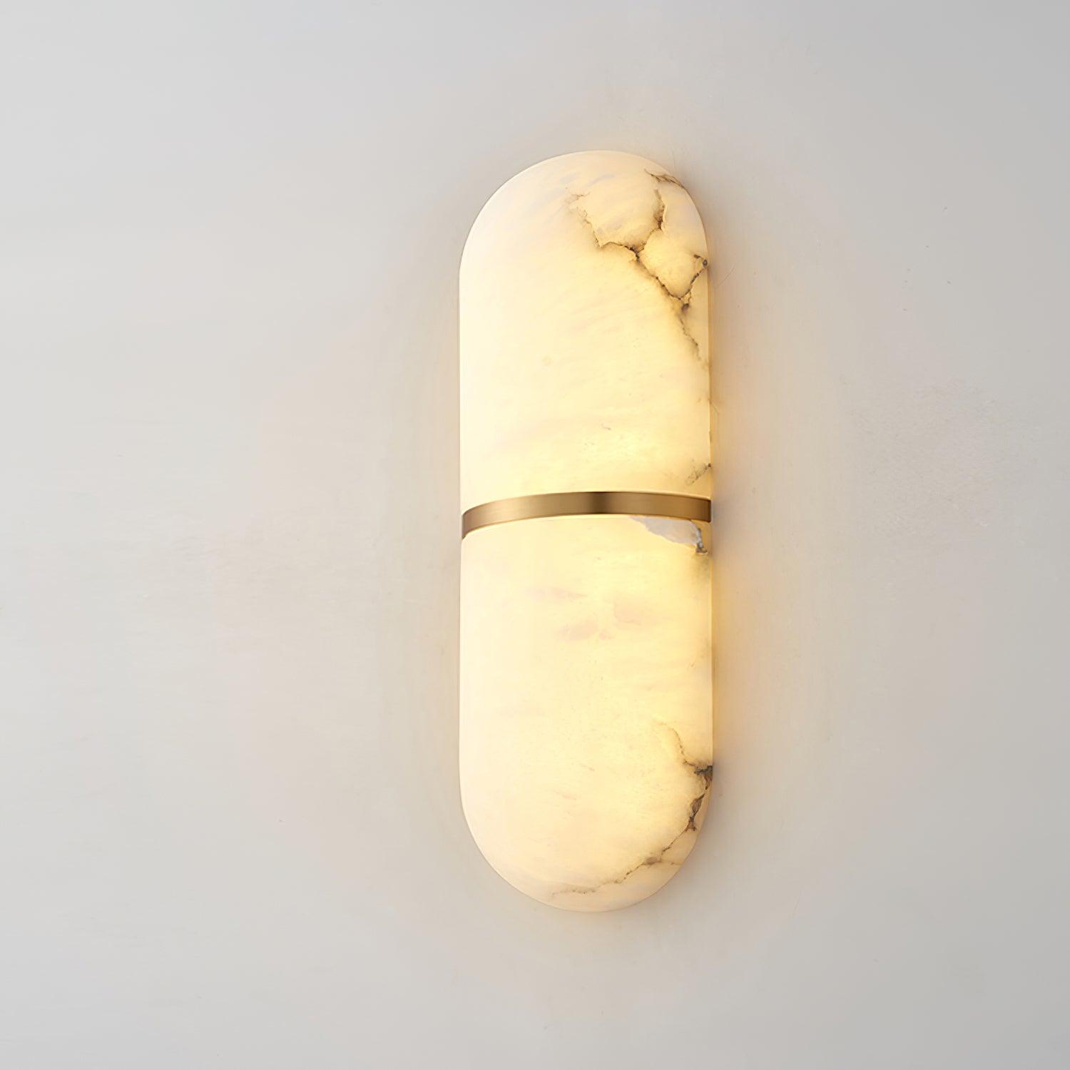 Wall Lamp Alabaster Capsule Brass Band - Letslighting