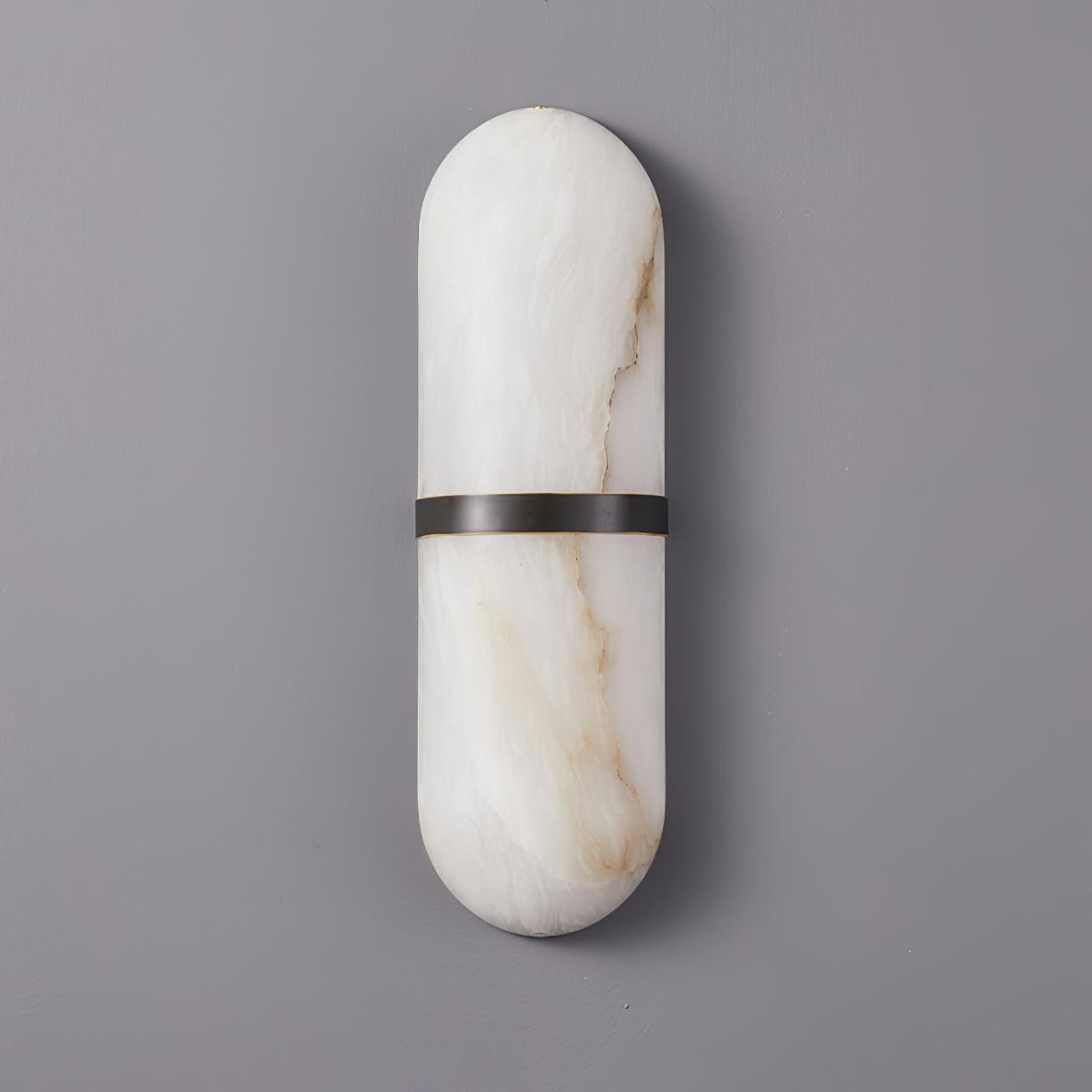 Wall Lamp Alabaster Capsule Brass Band - Letslighting