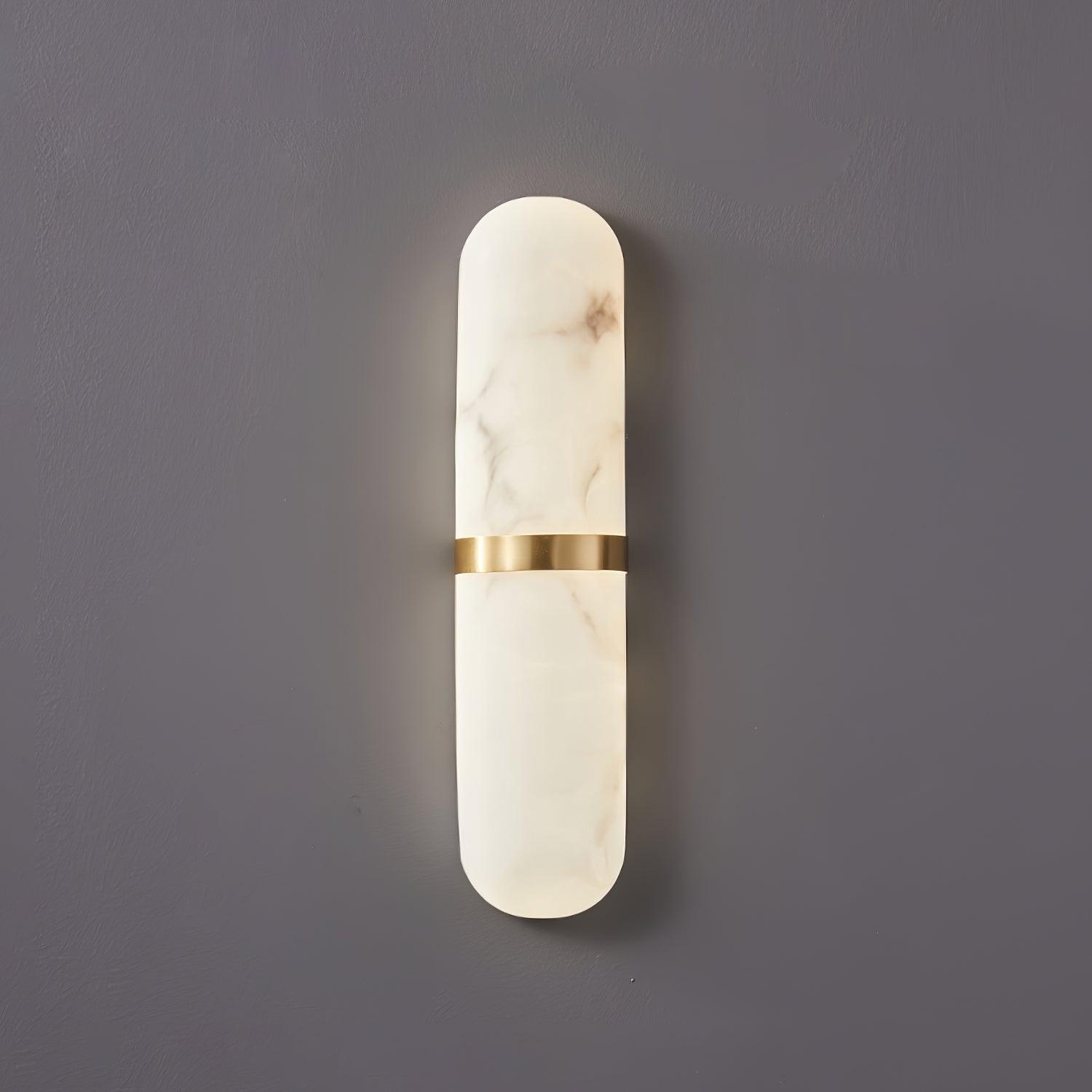 Wall Lamp Alabaster Capsule Brass Band - Letslighting