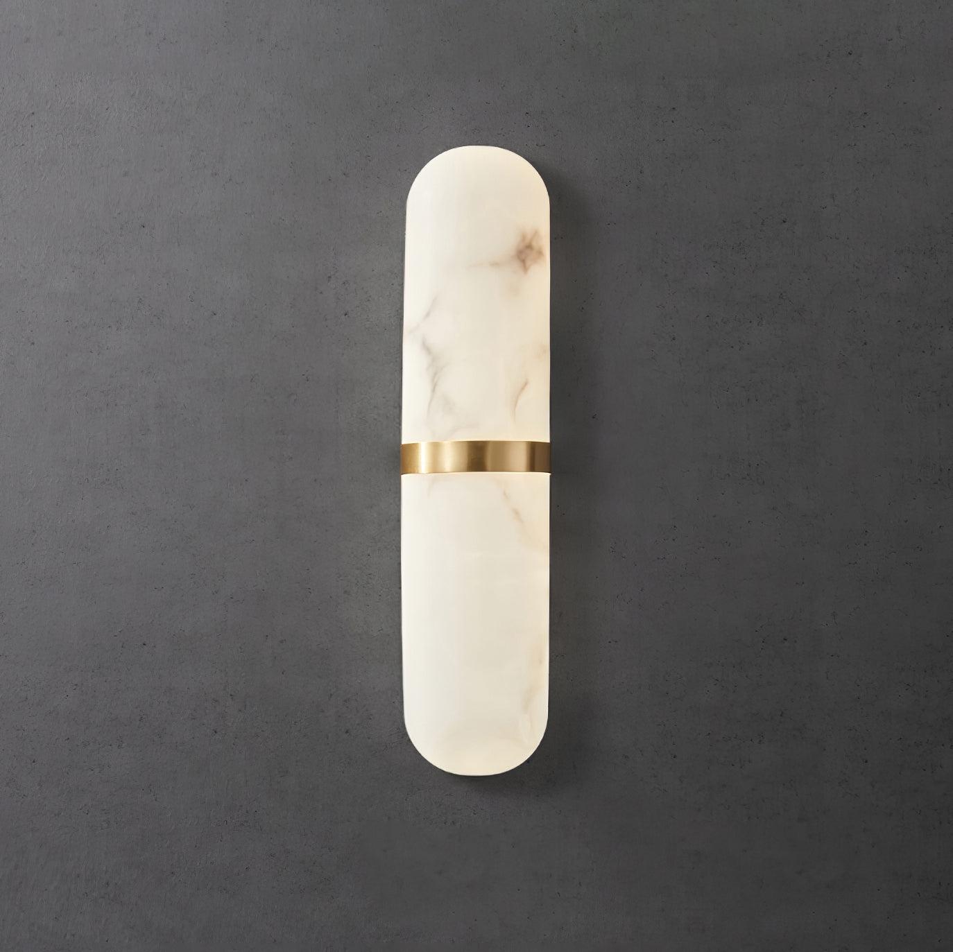 Wall Lamp Alabaster Capsule Brass Band - Letslighting