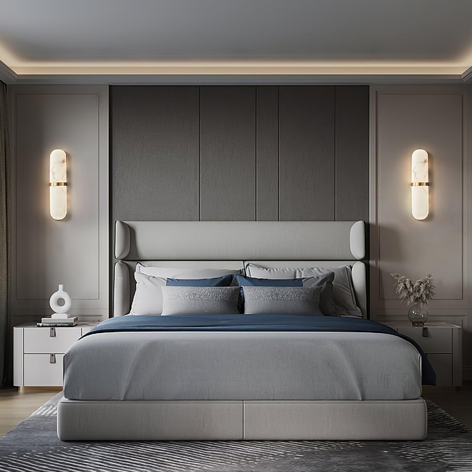 Wall Lamp Alabaster Capsule Brass Band - Letslighting