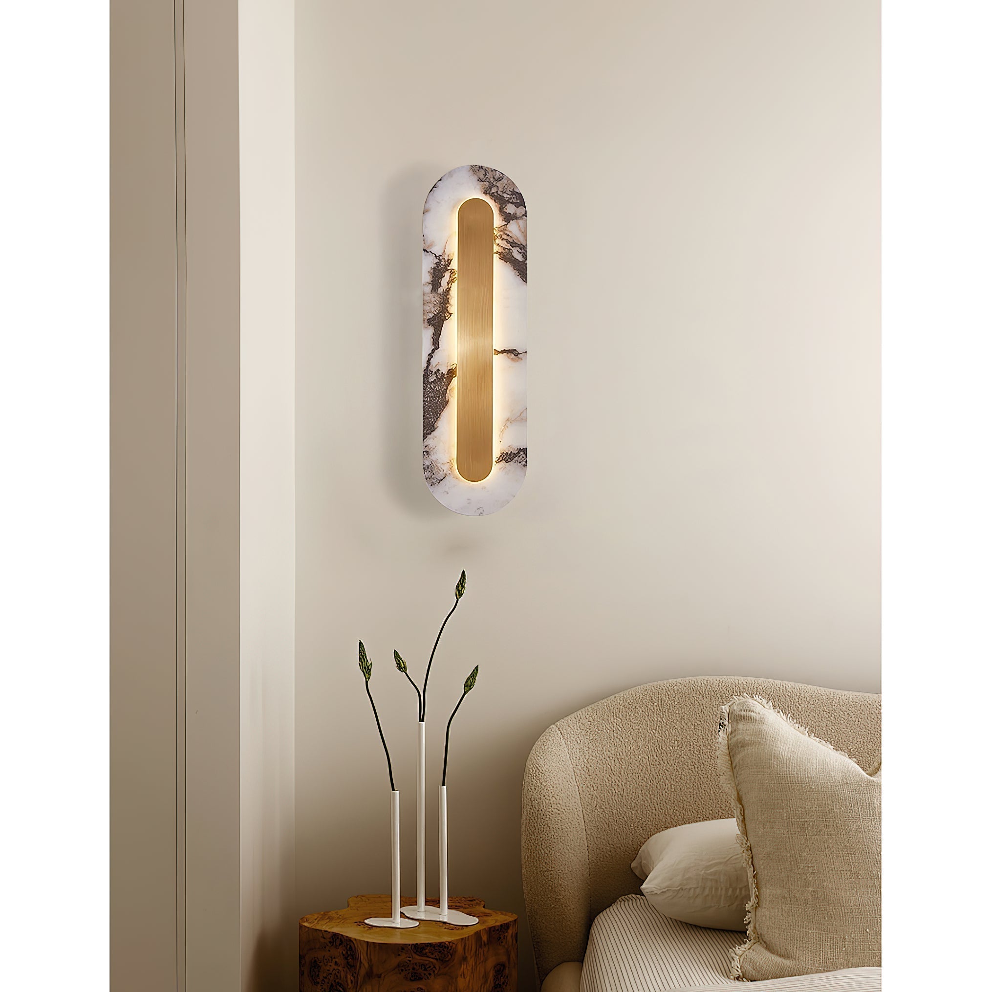 Marmo Modern Minimalist Metal Marble Wall Lamp - Lamp Copper