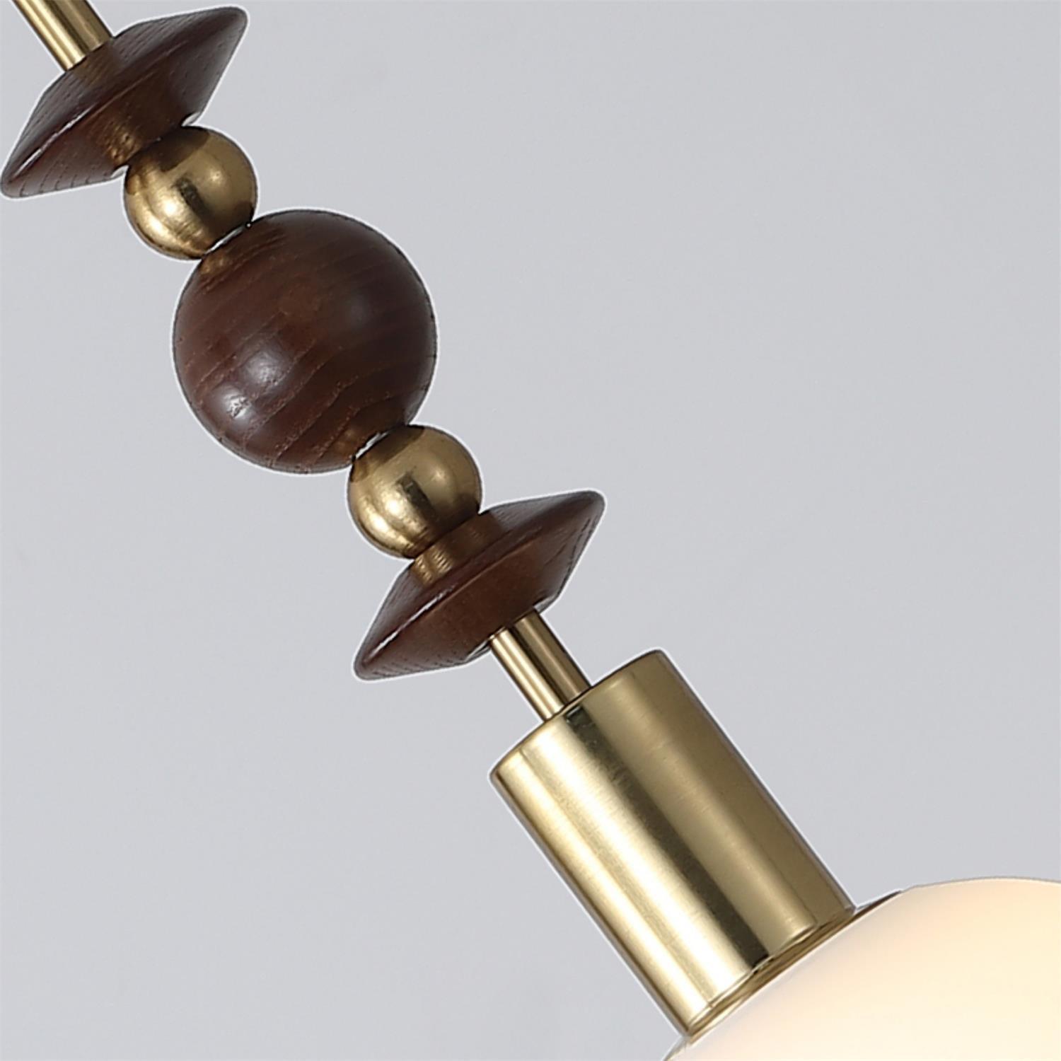Aira Lámpara Colgante Vintage Globo con Perlas de Madera