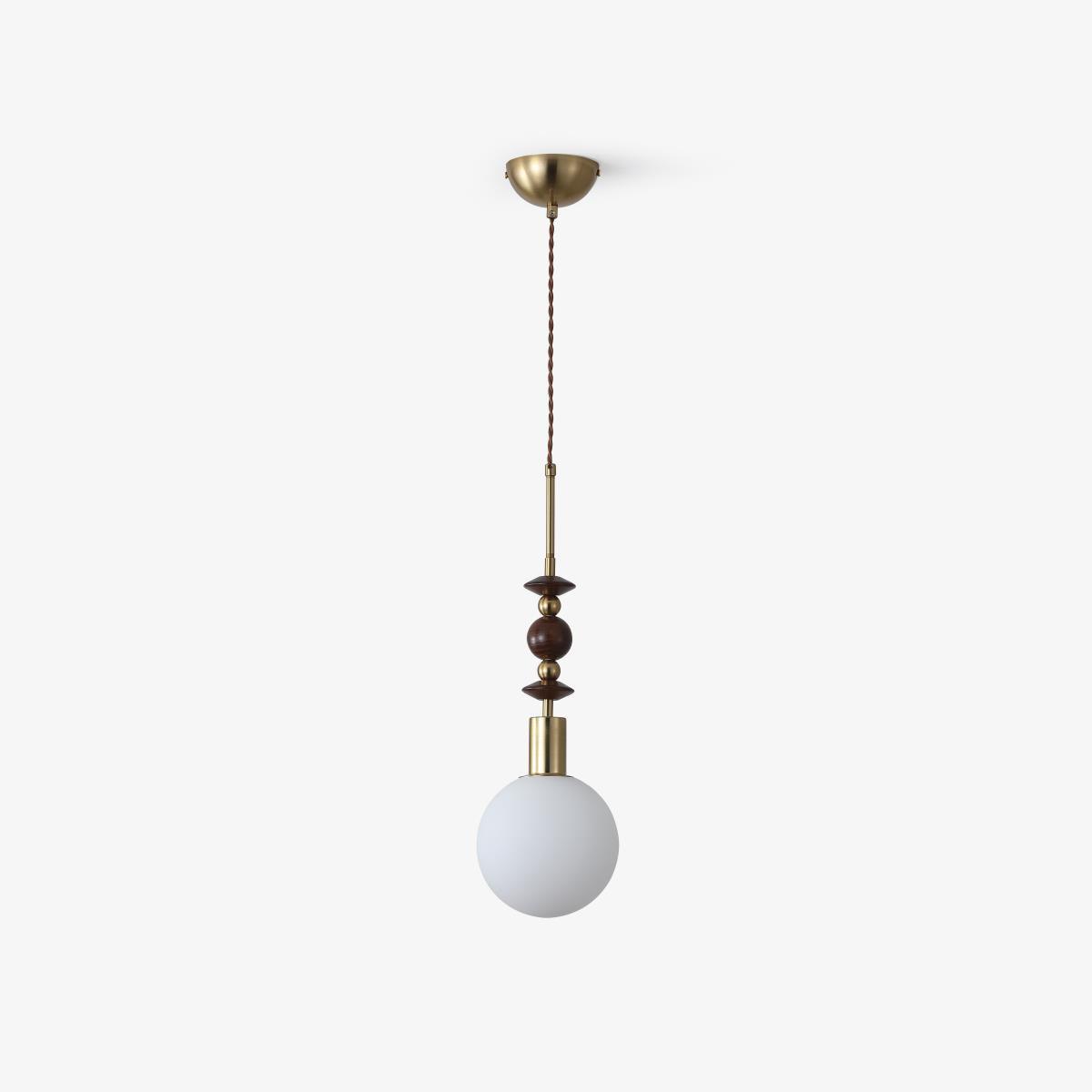 Aira Lámpara Colgante Vintage Globo con Perlas de Madera