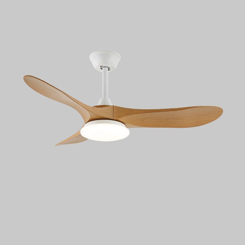 Ventilador de Techo Minimalista Oriken con luz en un dormitorio