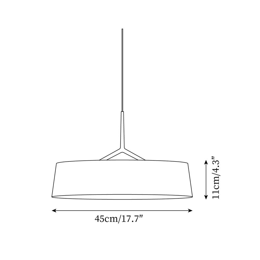 Pendant Light White Fabric Drum Black - Letslighting