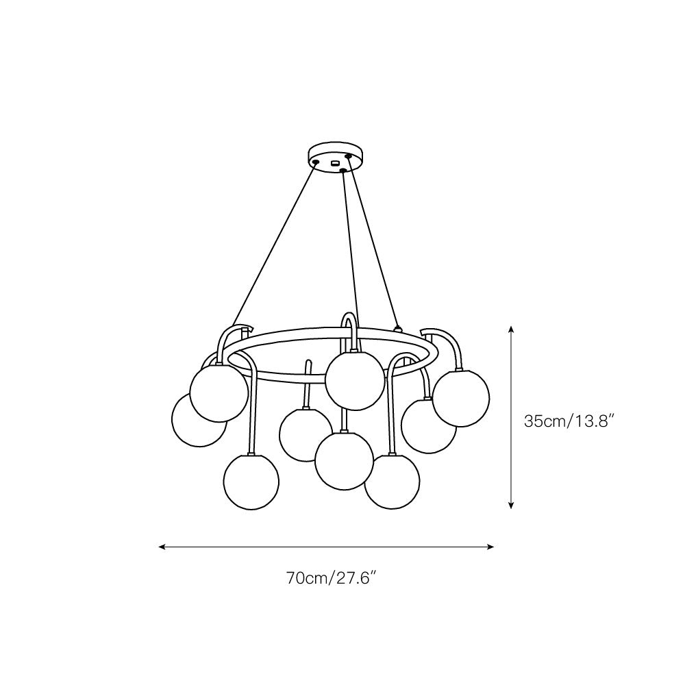 Zotalara Premium Elegance Brass Alabaster Chandelier - Lamp Copper