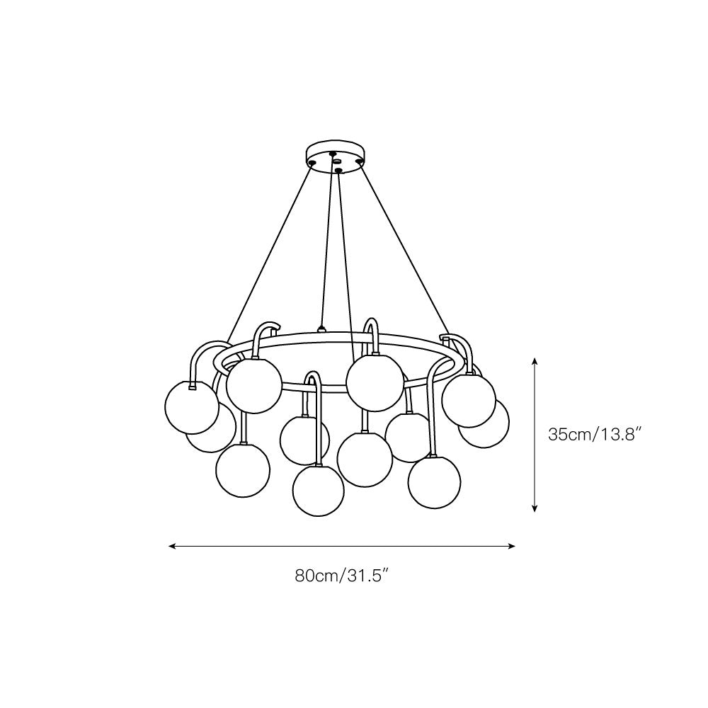 Zotalara Premium Elegance Brass Alabaster Chandelier - Lamp Copper