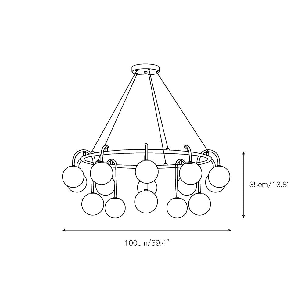 Zotalara Premium Elegance Brass Alabaster Chandelier - Lamp Copper