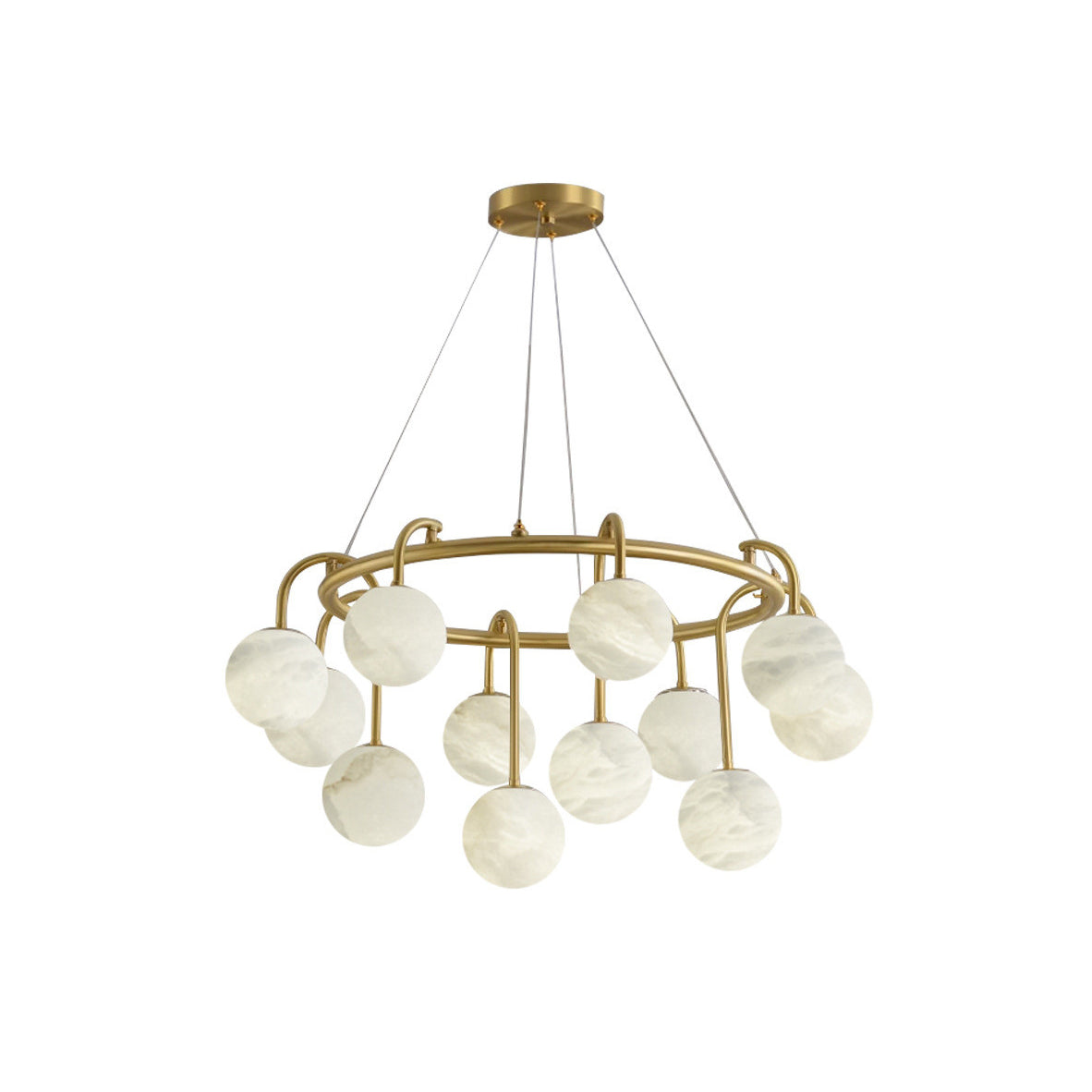Zotalara Premium Elegance Brass Alabaster Chandelier - Lamp Copper
